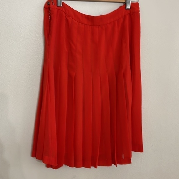 BCBG MAX AZRIA BRIGHT POPPY BONITA PLEATED MIDI CHIFFON SKIRT size 0 - Picture 12 of 13